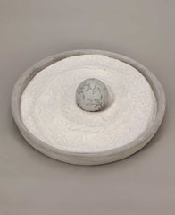Minimalist Floral Orb Cast Stone Zen Garden