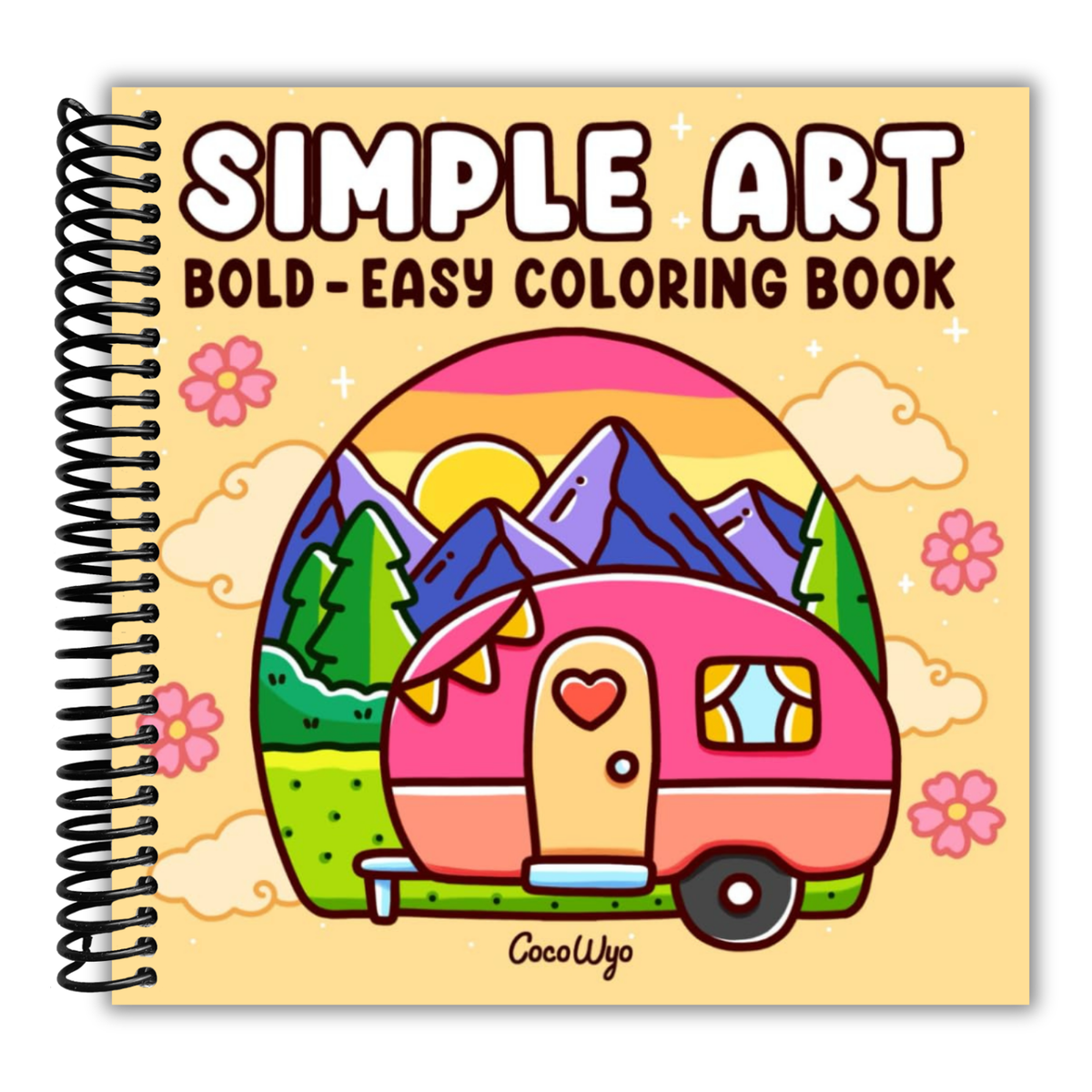 Simple Art: Coloring Book for Adults and Teens, Bold and Easy Designs for Relaxation with Minimalist Features (Spiral Bound)