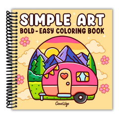 Simple Art: Coloring Book for Adults and Teens, Bold and Easy Designs for Relaxation with Minimalist Features (Spiral Bound)