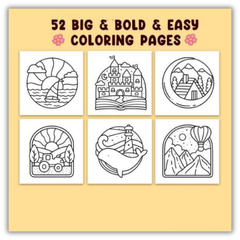 Simple Art: Coloring Book for Adults and Teens, Bold and Easy Designs for Relaxation with Minimalist Features (Spiral Bound)