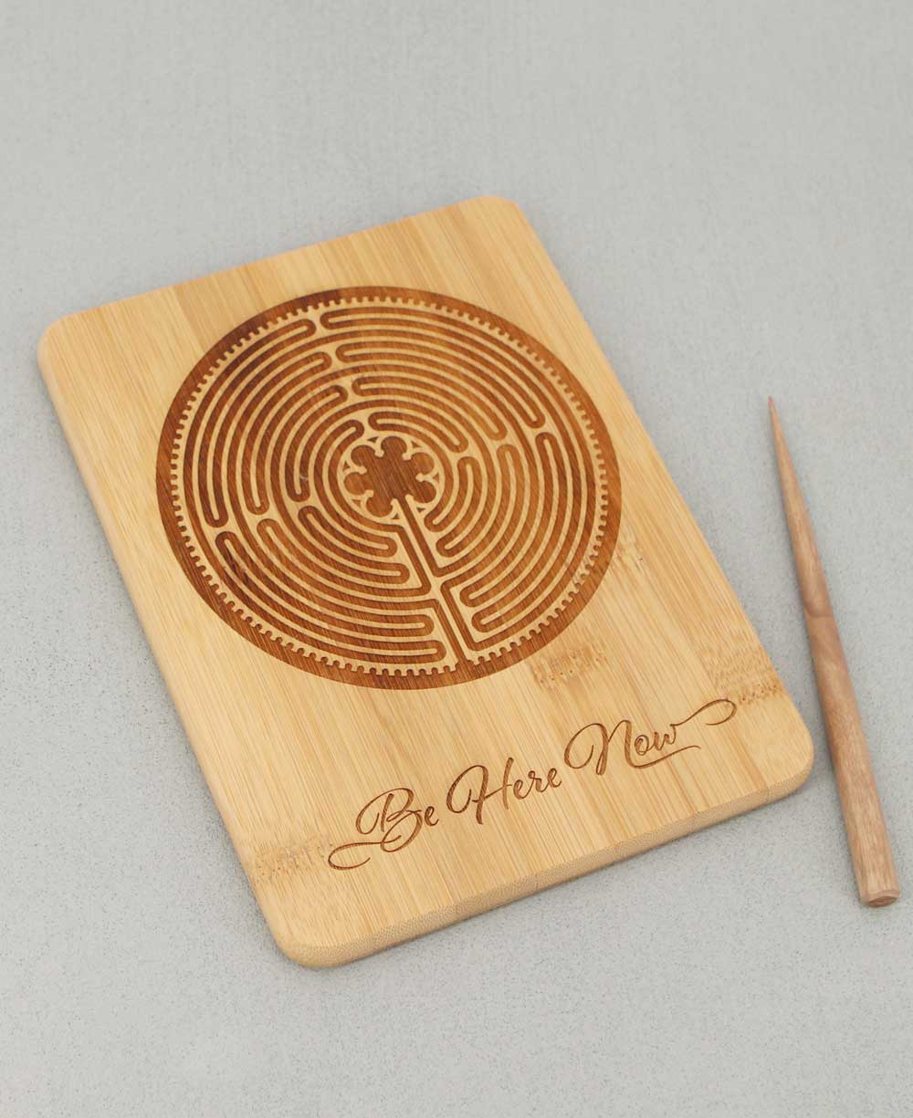 Be Here Now Bamboo Meditation Labyrinth with Wood Stylus