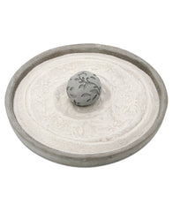 Minimalist Floral Orb Cast Stone Zen Garden