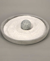 Minimalist Floral Orb Cast Stone Zen Garden